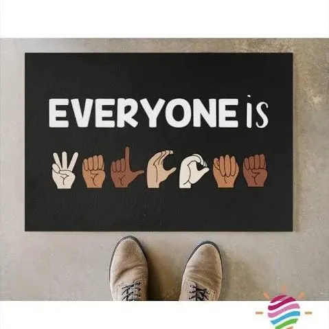 African Gift Black Pride Everyone Is Welcome Doormat, African Family Home Decorative Welcome Doormat