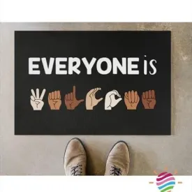 African Gift Black Pride Everyone Is Welcome Doormat, African Family Home Decorative Welcome Doormat