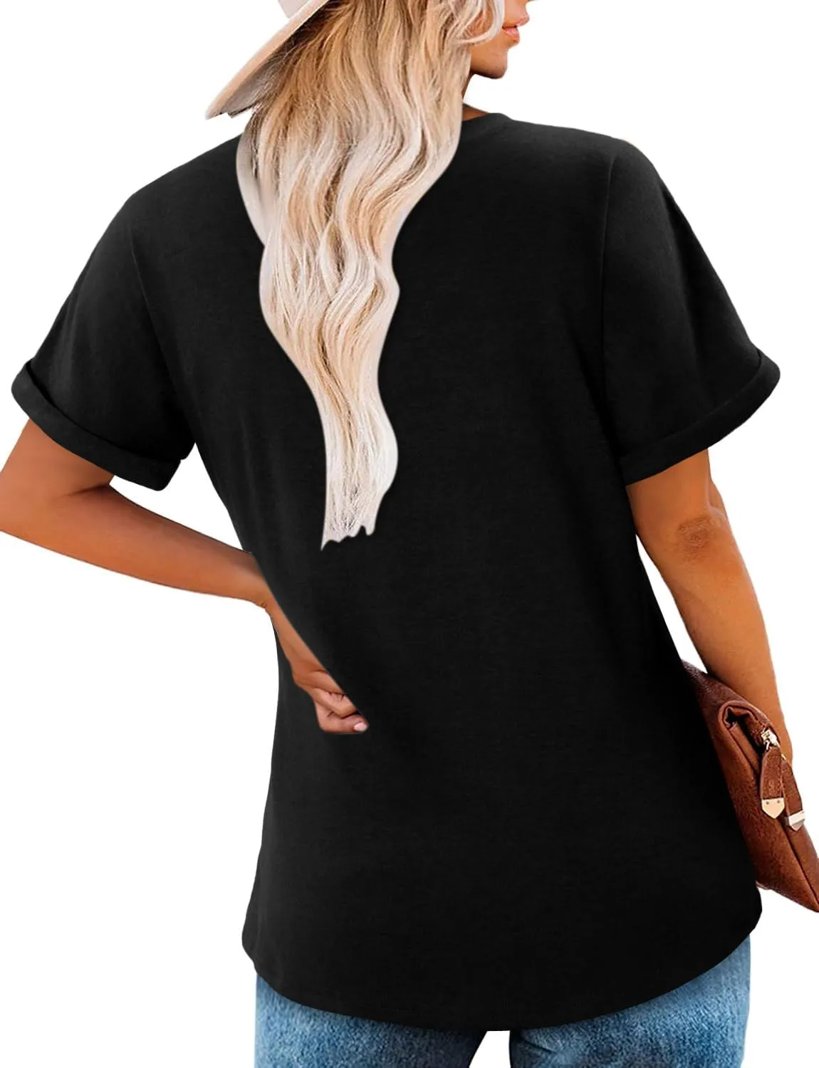 Angerella T Shirt for Women Loose Fit Summer Tops Trendy Causal Short Sleeve Shirts