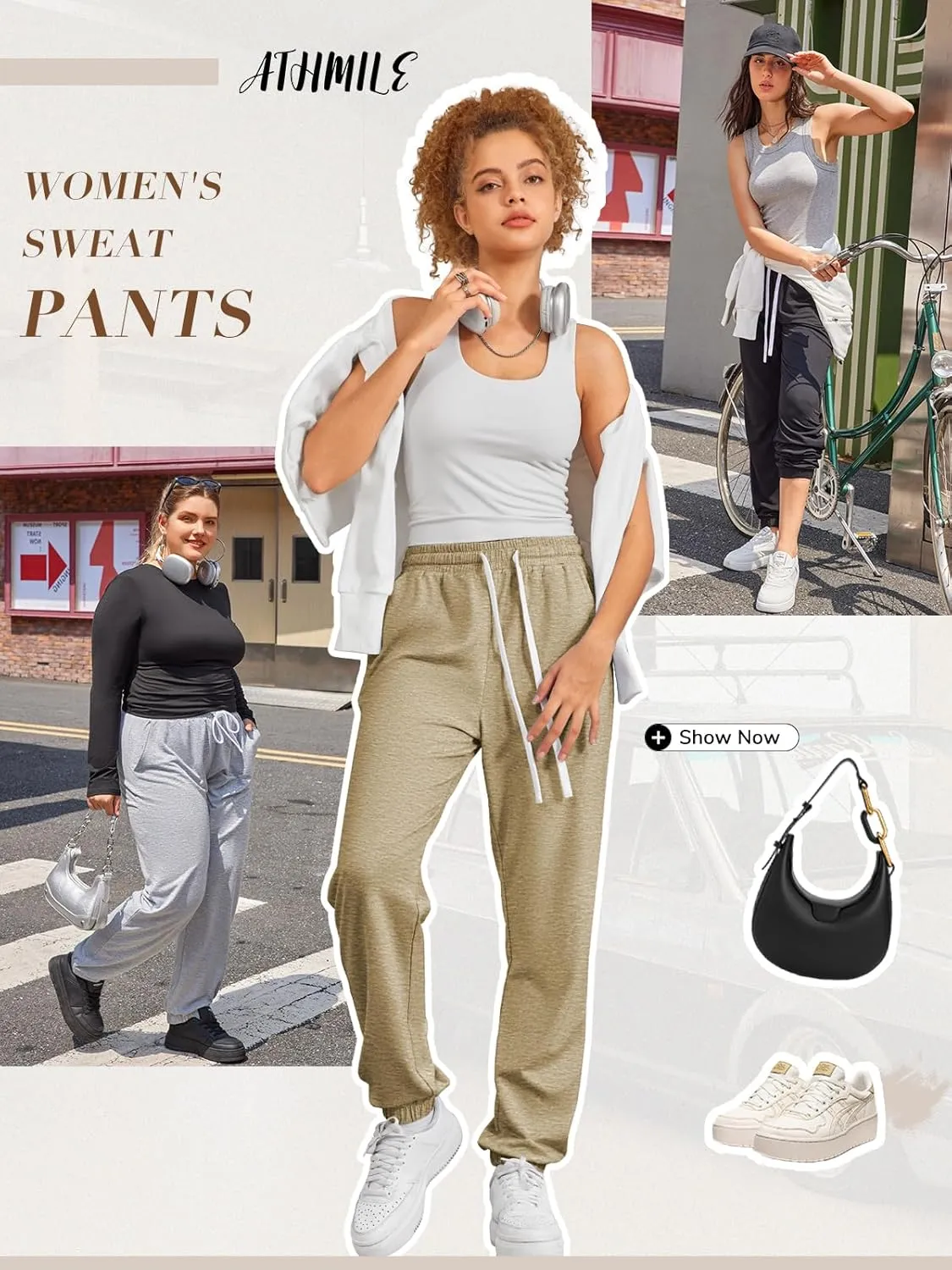 ATHMILE Baggy Sweatpants for Women with Pockets-Lounge Womens Pajams Pants-Womens Running Joggers Fall Clothes Outfits 2025