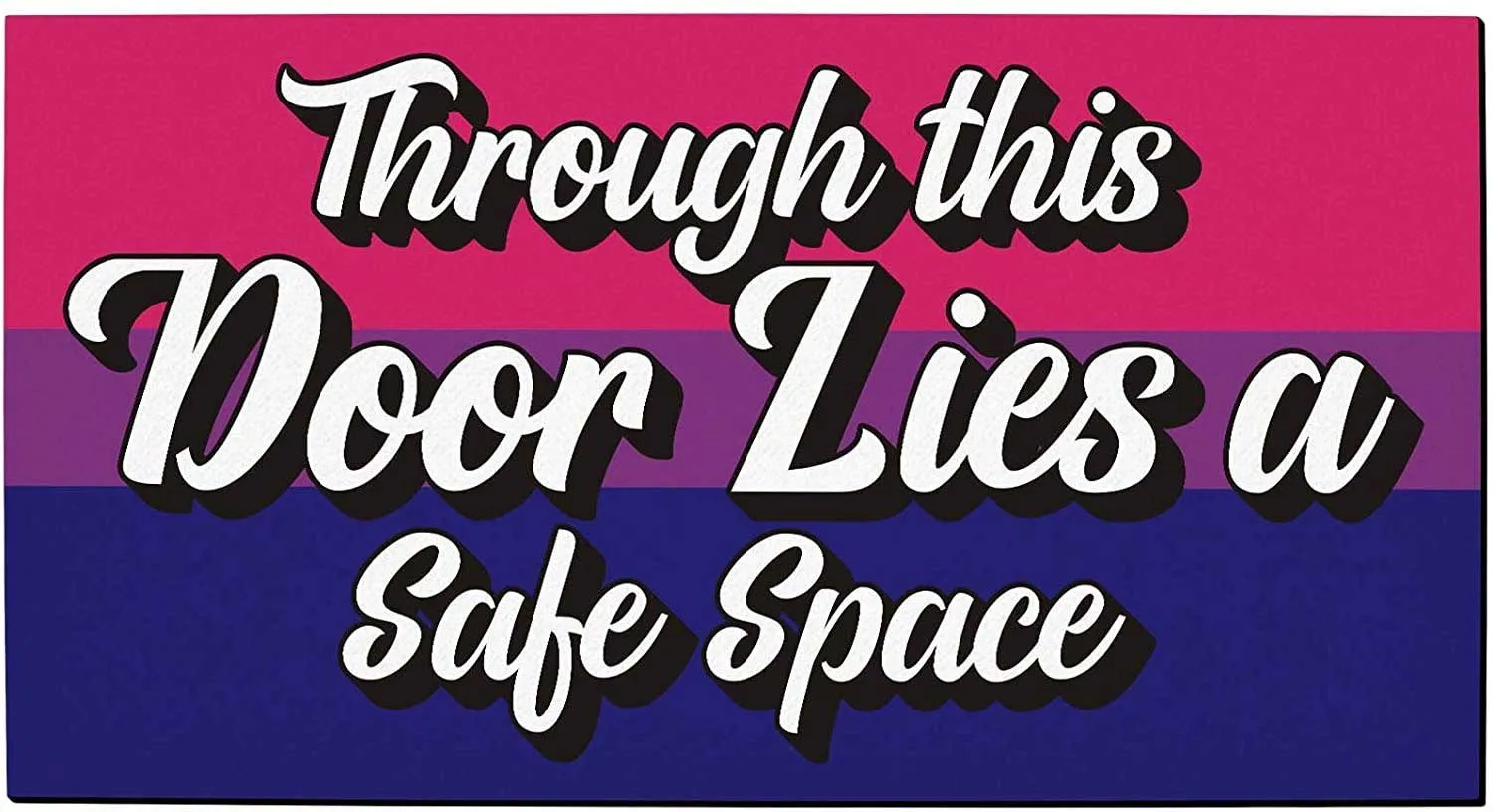 Bi Pride Bisexual Doormat Through This Door Lies A Safe Space Bi Gifts Decorative Doormat Bi
