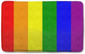 Colorful Gay Pride Door Mat Flannel Bathroom Mats, Entrance Rug For Front Door Kitchen Welcome Pride Doormat