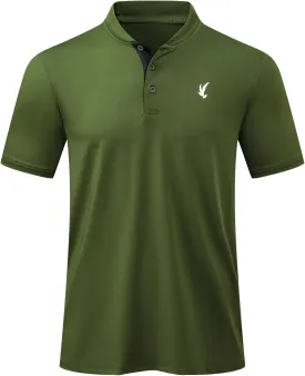 JMIERR Men's Polo Henley Shirt Moisture Wicking Quick Dry Summer Casual Short Sleeve Golf Polo T Shirts