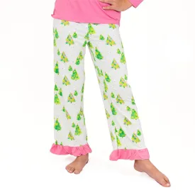 Medium Girl's Celebration Tree Ruffle Sleep Pants