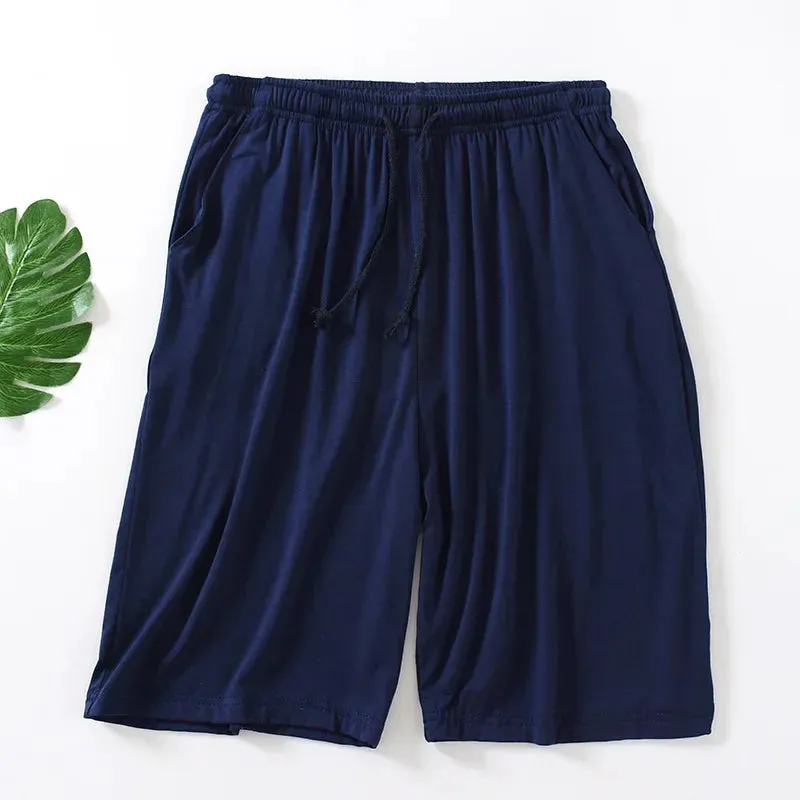 Modal Men's Pajama Pants Men Summer Thin Five-point Home Shorts Loose Casual Large Size Home Pajamas Beach Pants Sleep Wear Men