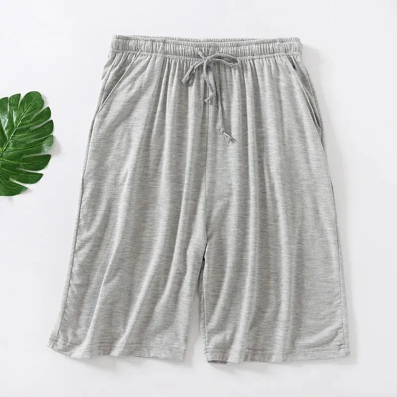 Modal Men's Pajama Pants Men Summer Thin Five-point Home Shorts Loose Casual Large Size Home Pajamas Beach Pants Sleep Wear Men