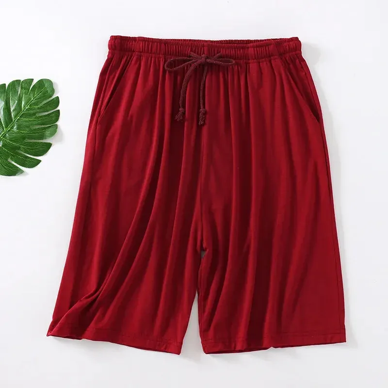 Modal Men's Pajama Pants Men Summer Thin Five-point Home Shorts Loose Casual Large Size Home Pajamas Beach Pants Sleep Wear Men