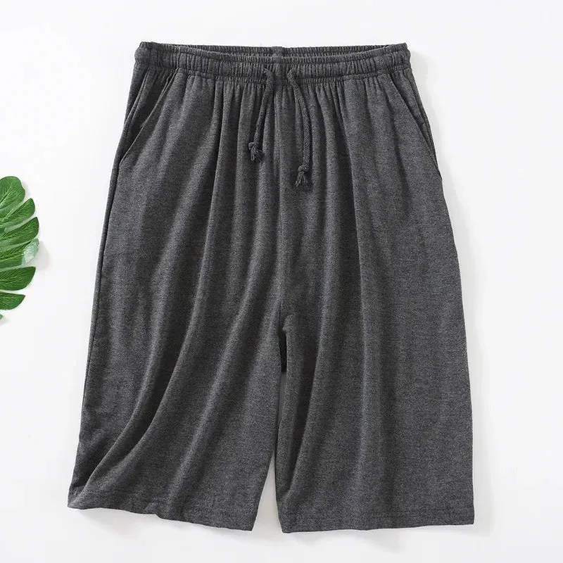 Modal Men's Pajama Pants Men Summer Thin Five-point Home Shorts Loose Casual Large Size Home Pajamas Beach Pants Sleep Wear Men