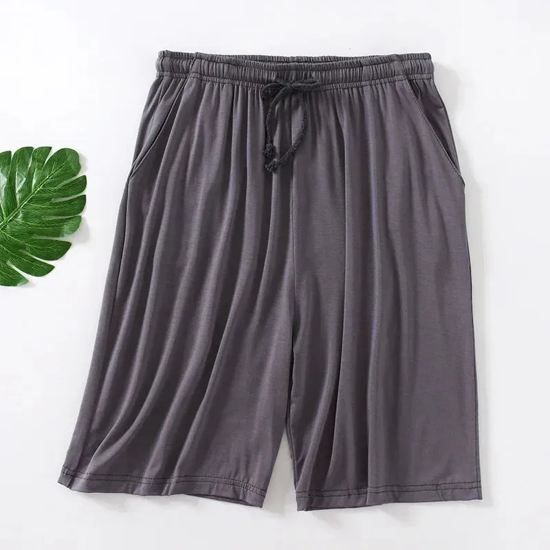 Modal Men's Pajama Pants Men Summer Thin Five-point Home Shorts Loose Casual Large Size Home Pajamas Beach Pants Sleep Wear Men