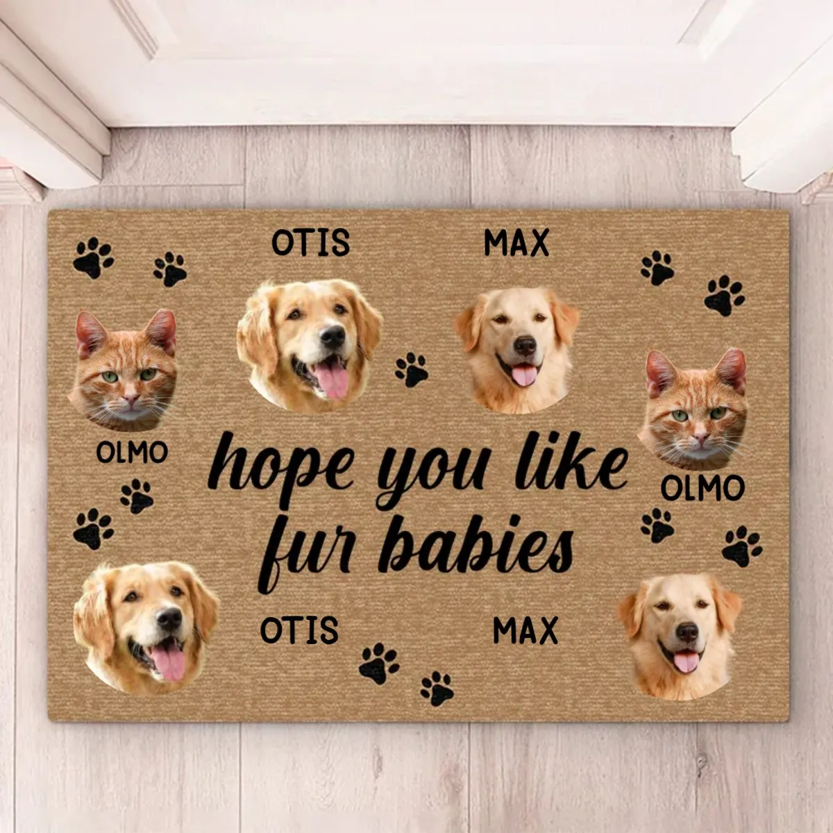 Pet Lovers - Custom Photo Hope You Like Fur Babies - Personalized Doormat