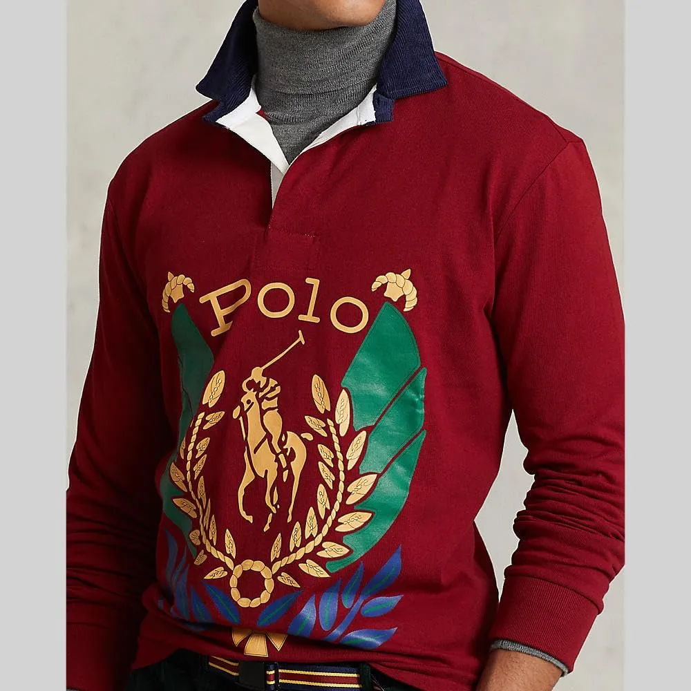 POLO RALPH LAUREN Men's Classic Fit Striped Jersey Rugby Shirt