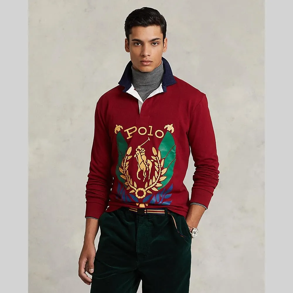 POLO RALPH LAUREN Men's Classic Fit Striped Jersey Rugby Shirt