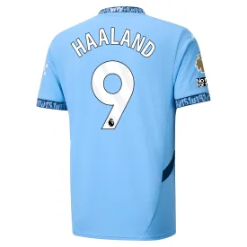 Puma Manchester City Erling Haaland Authentic Home Jersey w/ EPL   No Room For Racism Patch 24/25 (Team Light Blue/Marine Blue)