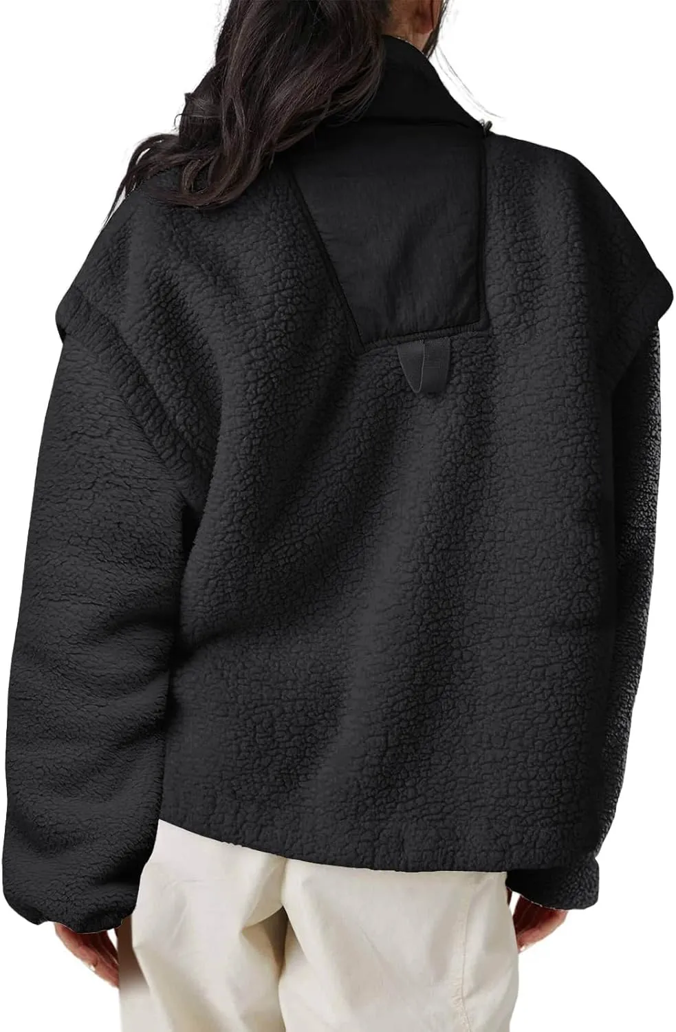 Tanakneo Womens Sherpa Fleece Jackets Casual Long Sleeve Fuzzy Coats Winter Warm Outerwear