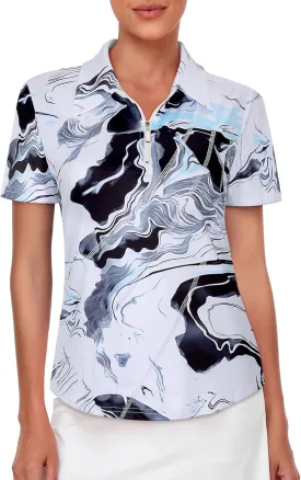 Viracy 1/4 Zip Up Womens Golf Polo Shirts Short Sleeve Moisture Wicking Workout Tops