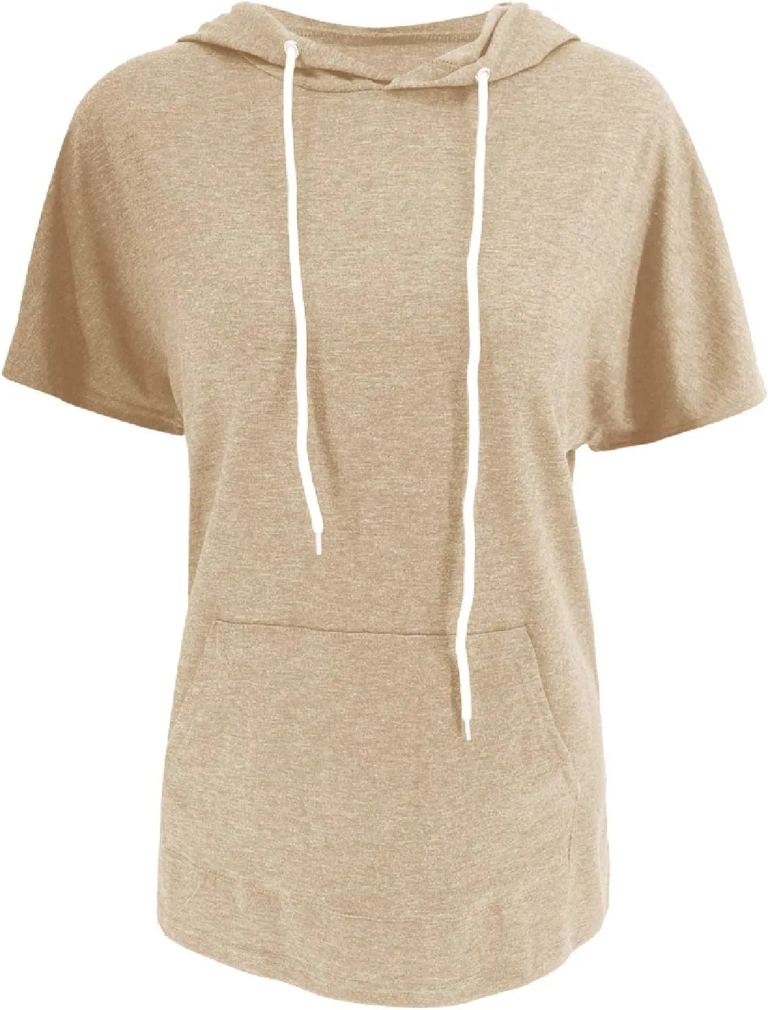 Vivitulip Women's Raglan Short Sleeve Hoodies Summer Loose Fit Blouse Tops Casual T-shirts with Pocket